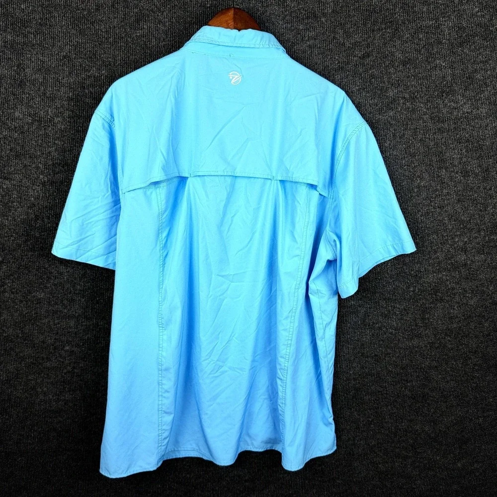 Gillz Performance Fishing Shirt Vented Short Sleeve Blue 2XL